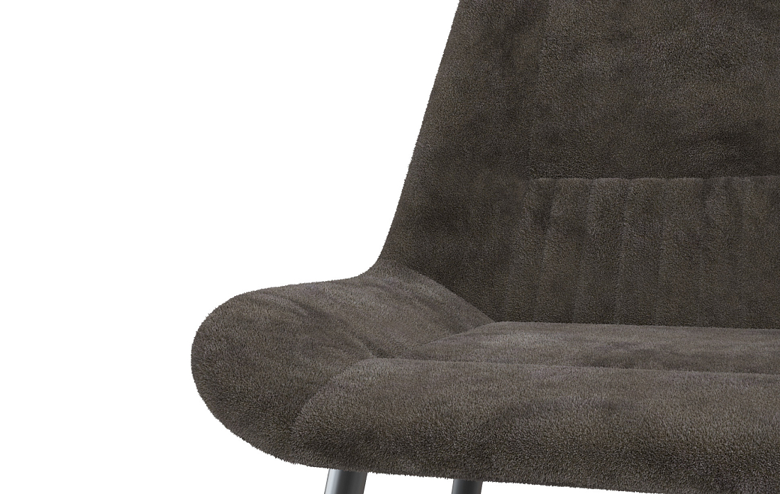 Стул Николь велюр Панда браун шоколад/Цвет металл черный